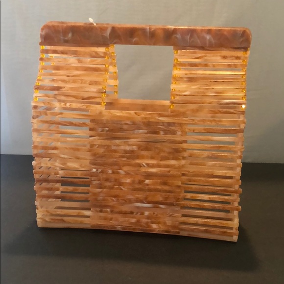 Anthropologie Peach color Jamie Acrylic Bag NWOT - Picture 4 of 8